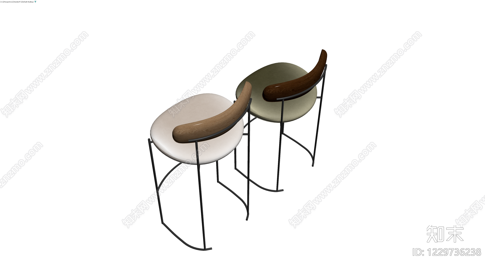现代风格高脚椅组合3D模型下载【ID:1229736238】