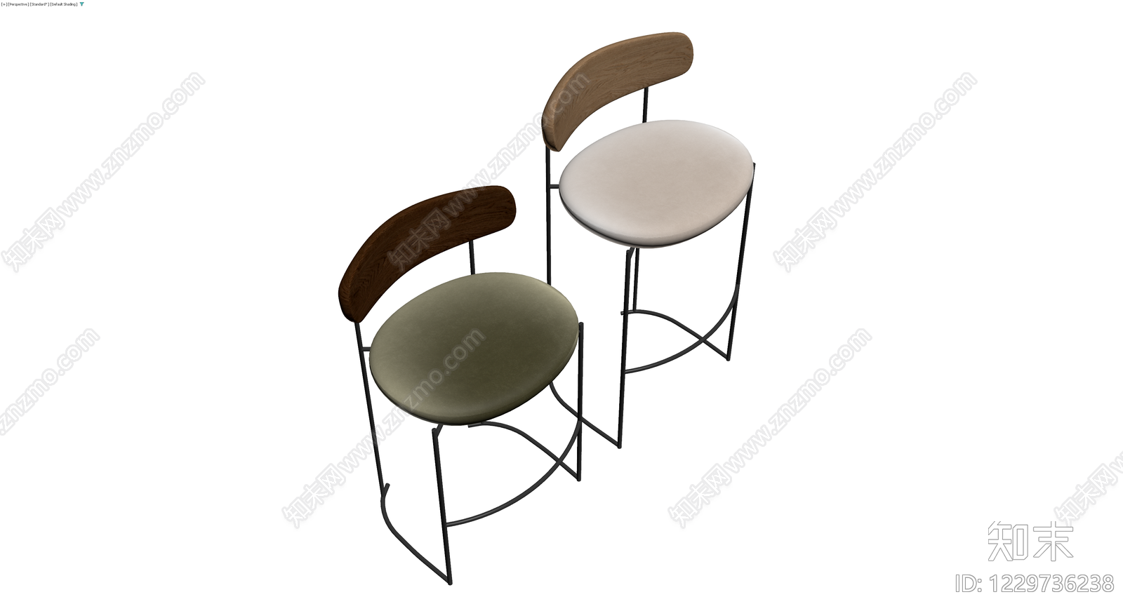 现代风格高脚椅组合3D模型下载【ID:1229736238】