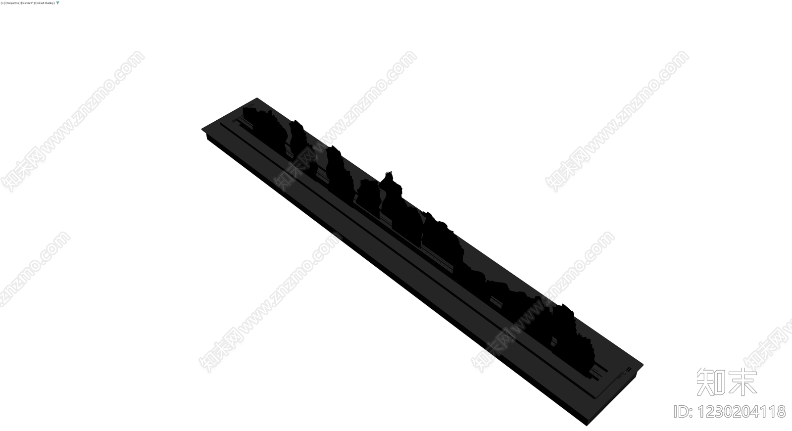 黑色景观石组雕塑3D模型下载【ID:1230204118】