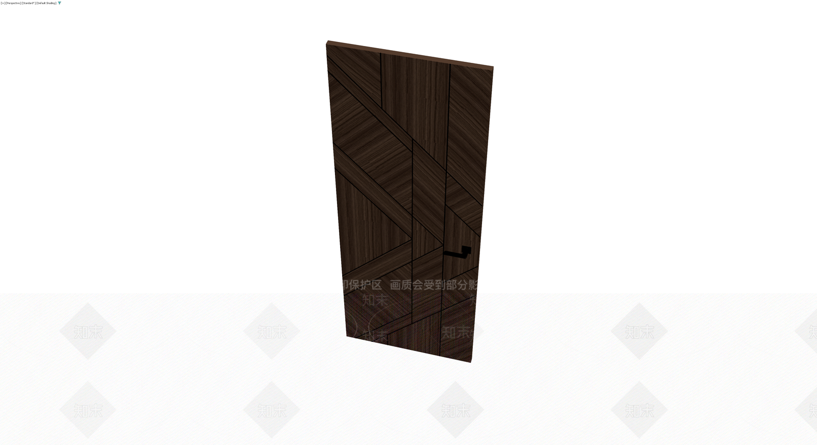 深色木纹几何造型门3D模型下载【ID:1229902946】