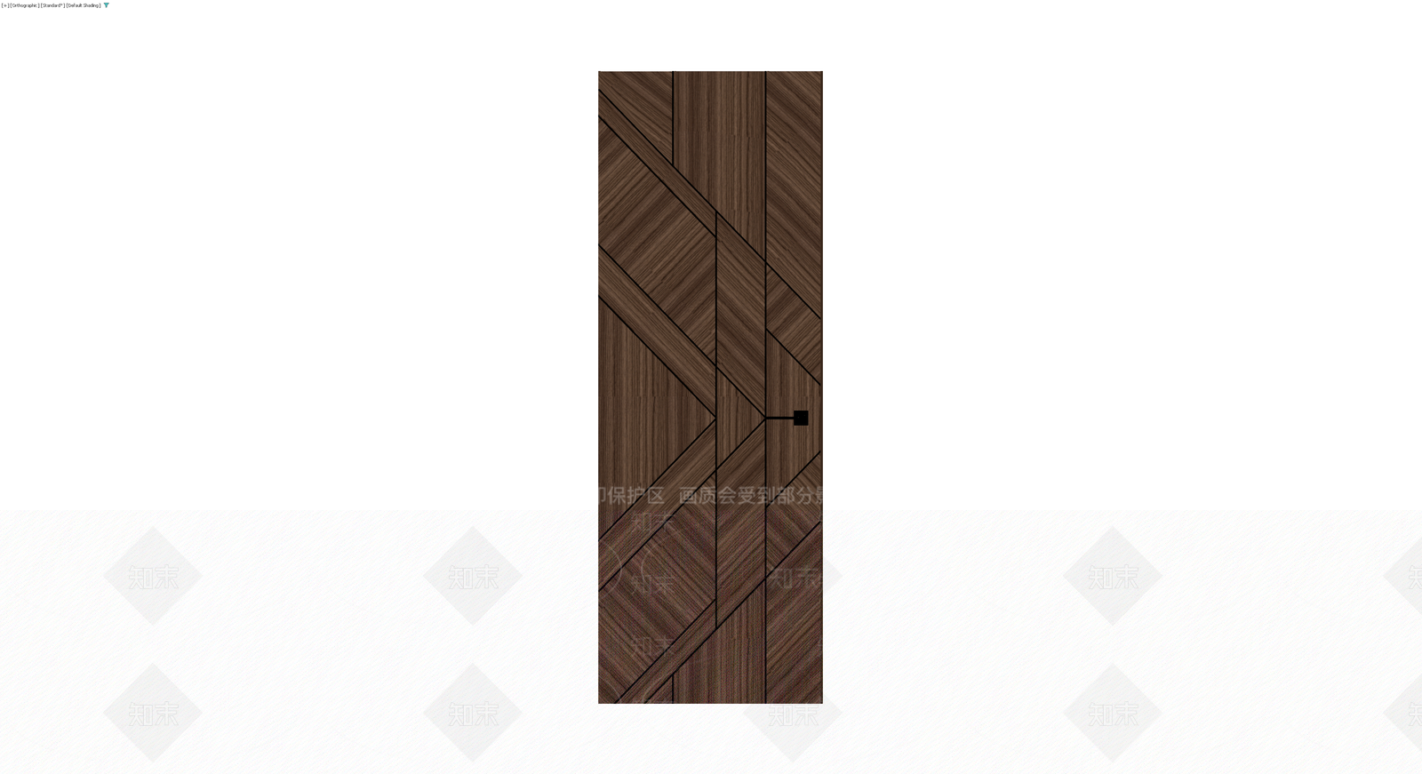 深色木纹几何造型门3D模型下载【ID:1229902946】