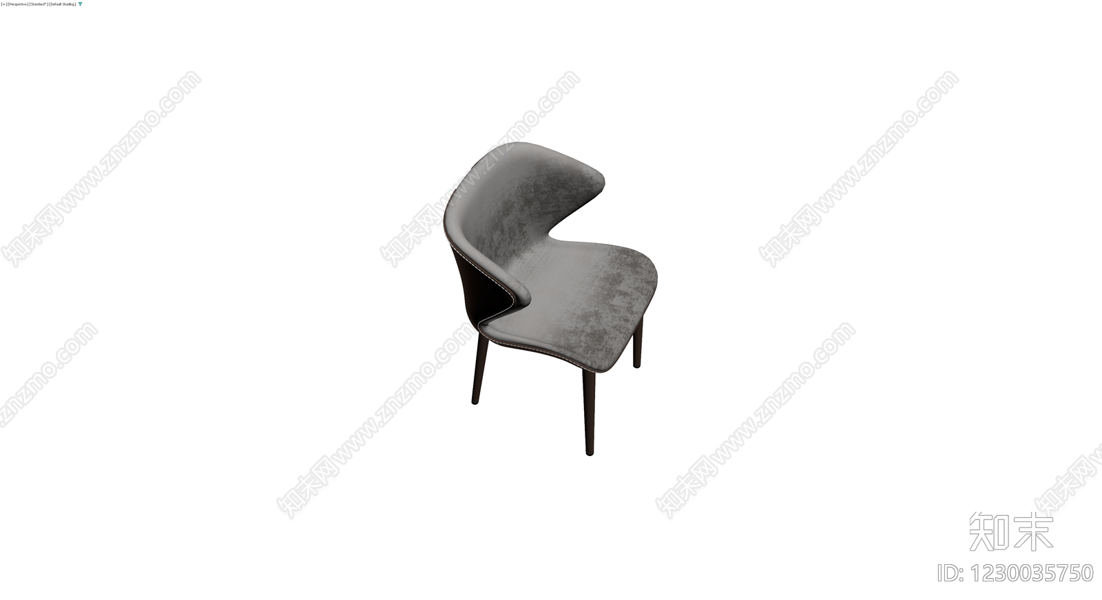 现代风格灰色软包餐椅3D模型下载【ID:1230035750】