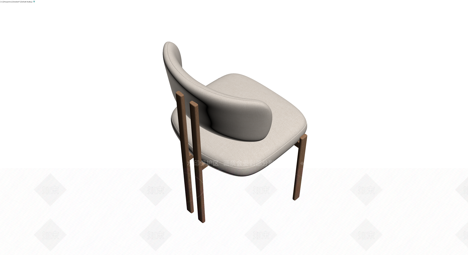 米色布艺实木餐椅3D模型下载【ID:1230718934】