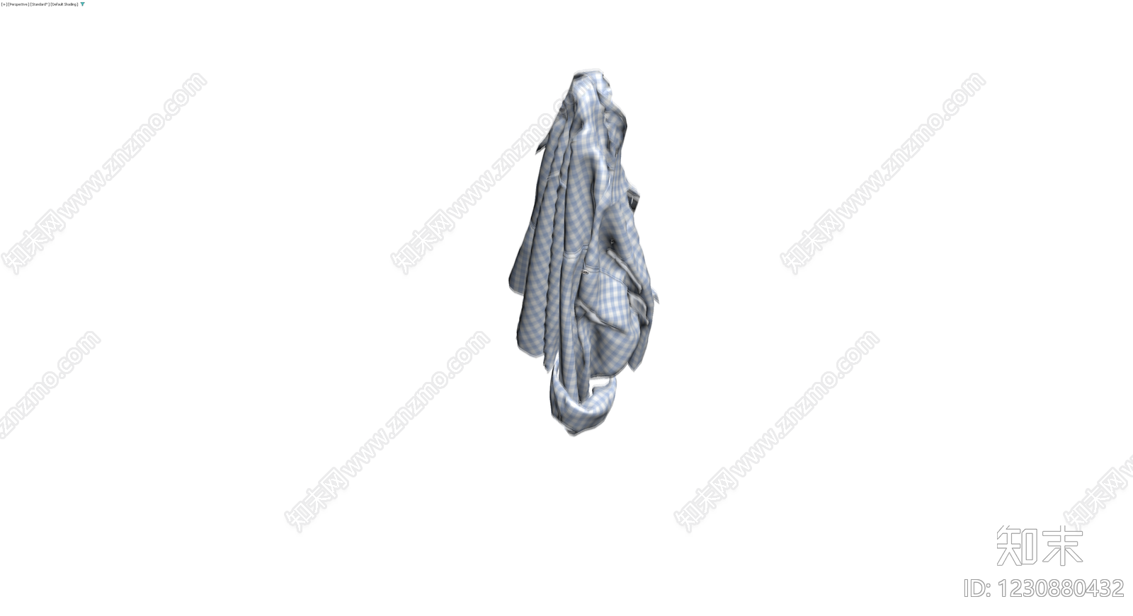 蓝白格纹布艺软饰3D模型下载【ID:1230880432】