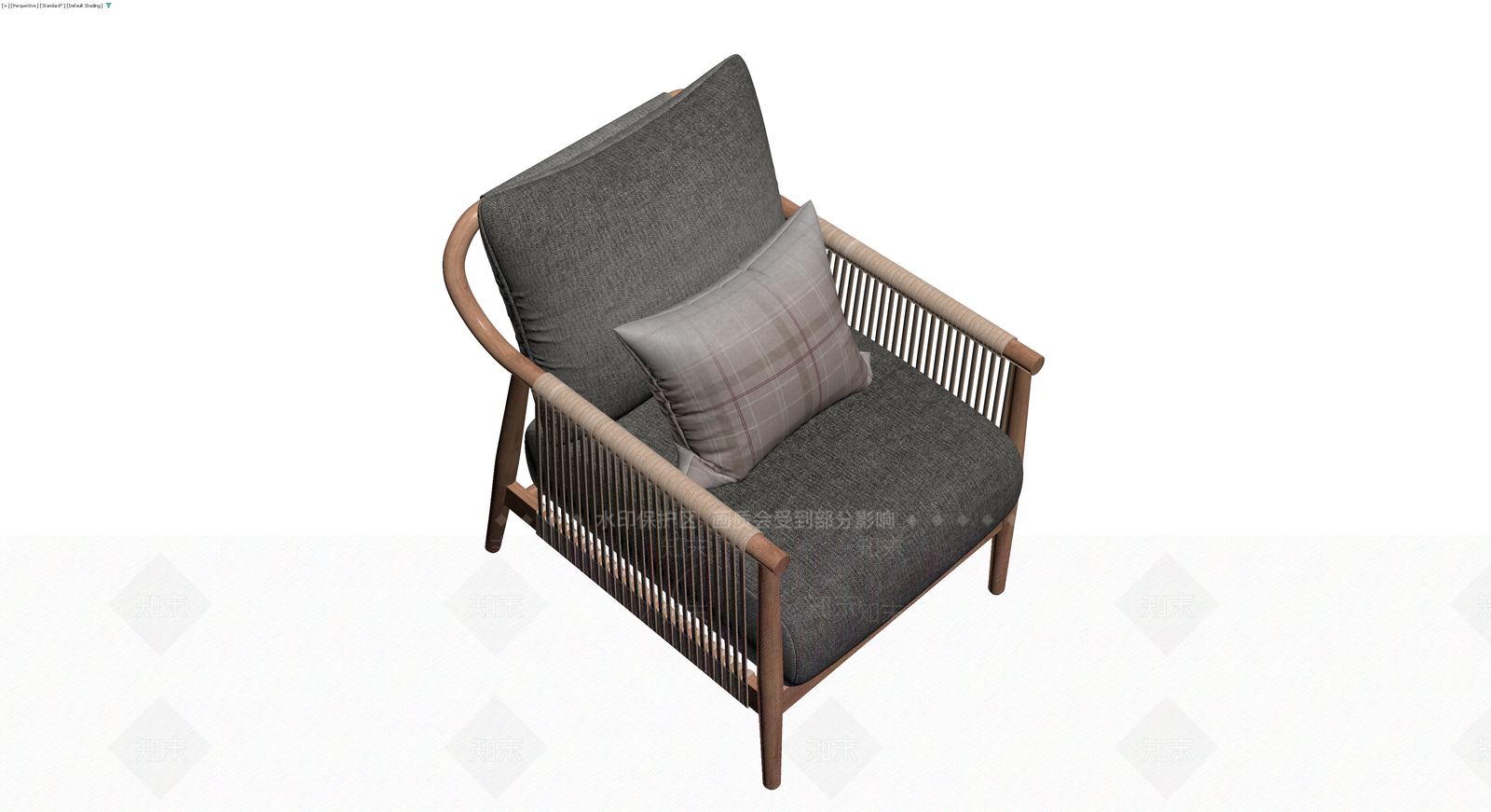 木质编织扶手椅3D模型下载【ID:1230717673】