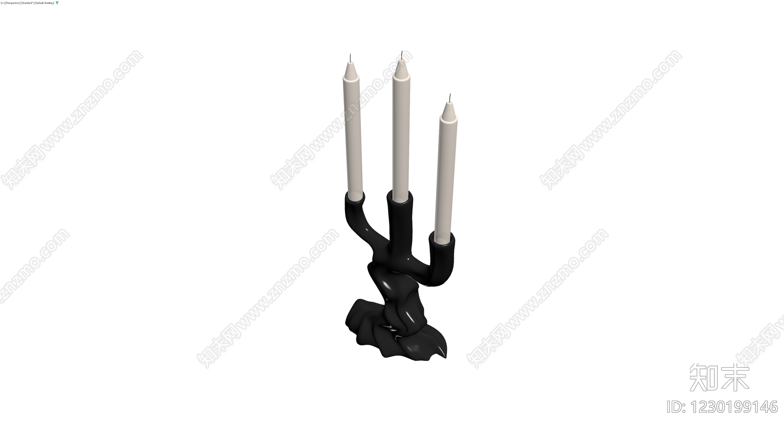 黑色艺术烛台3D模型下载【ID:1230199146】