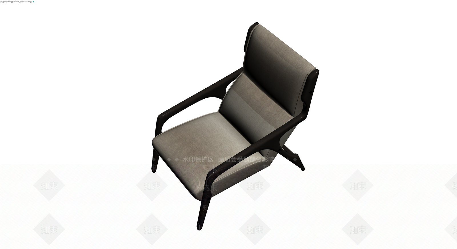 深色框架浅色软包扶手椅3D模型下载【ID:1230317708】