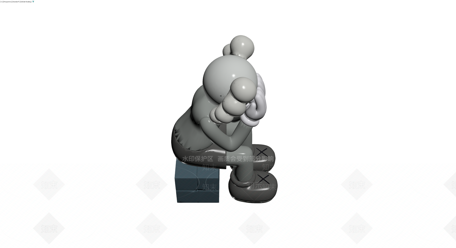 KAWS坐姿人物雕塑3D模型下载【ID:1230363554】
