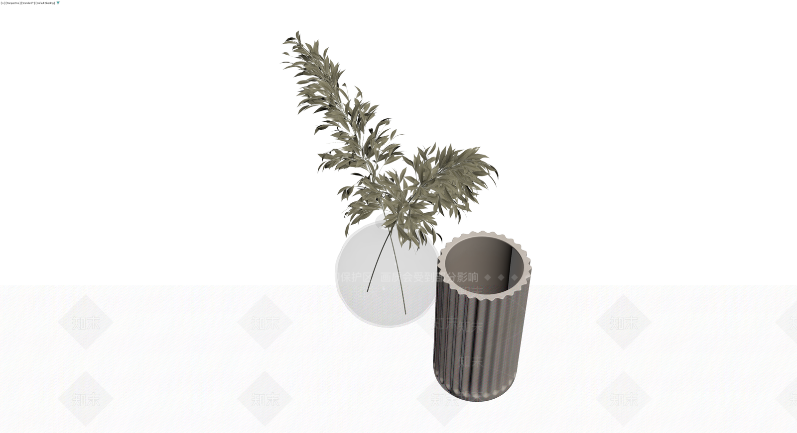 竖纹圆柱花瓶3D模型下载【ID:1230101906】