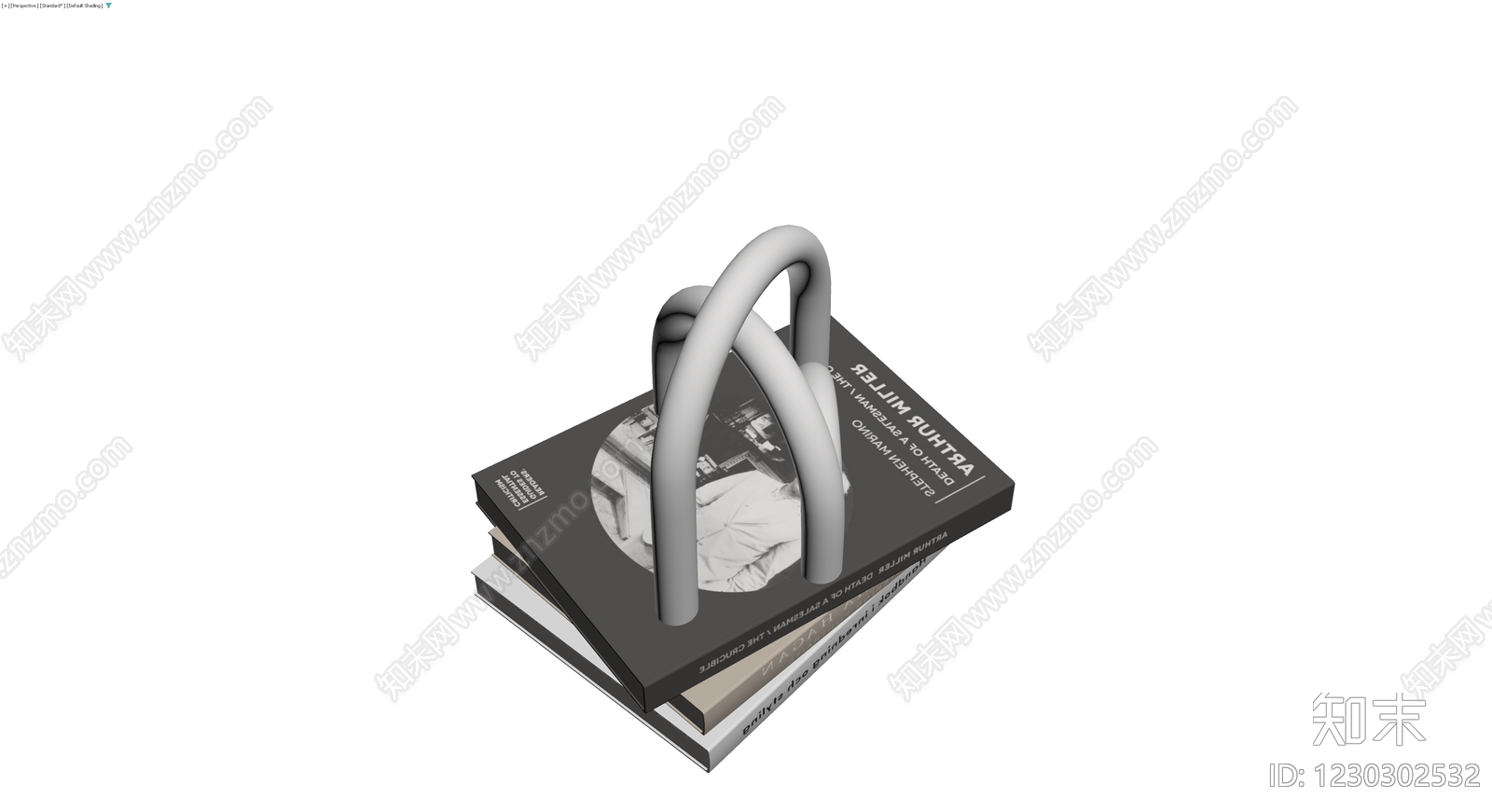 书籍与书立组合3D模型下载【ID:1230302532】