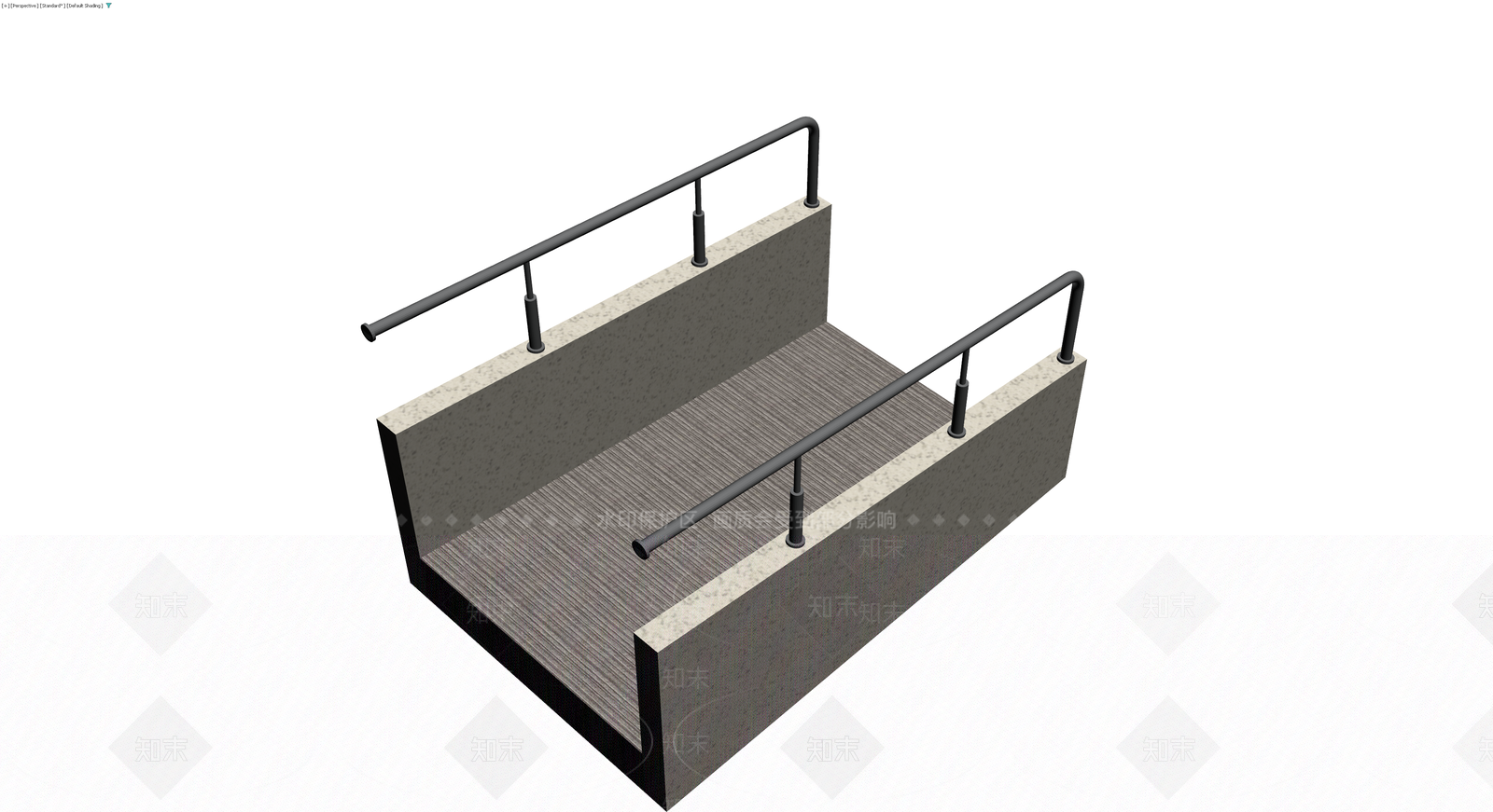混凝土基座栏杆组合3D模型下载【ID:1230141347】