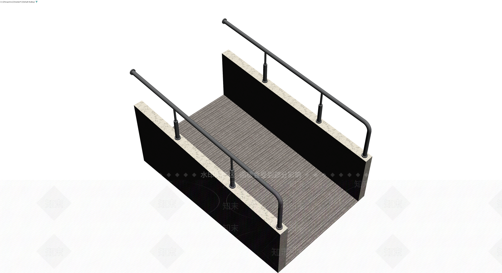 混凝土基座栏杆组合3D模型下载【ID:1230141347】