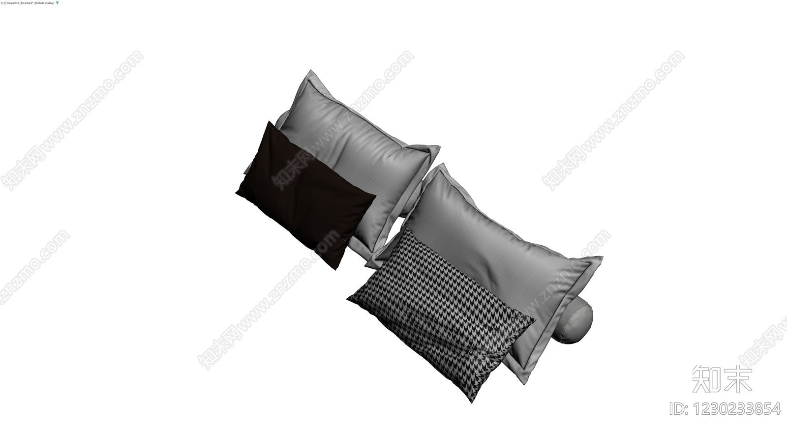 组合抱枕软饰3D模型下载【ID:1230233854】