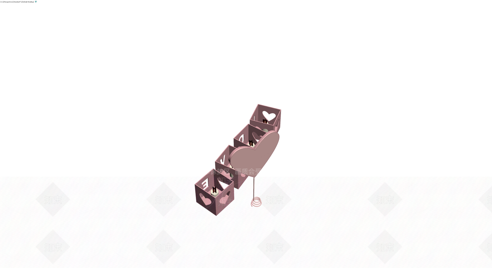 LOVE字母镂空灯座3D模型下载【ID:1230373282】