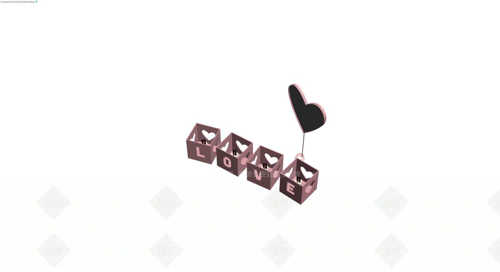 LOVE字母镂空灯座3D模型下载【ID:1230373282】