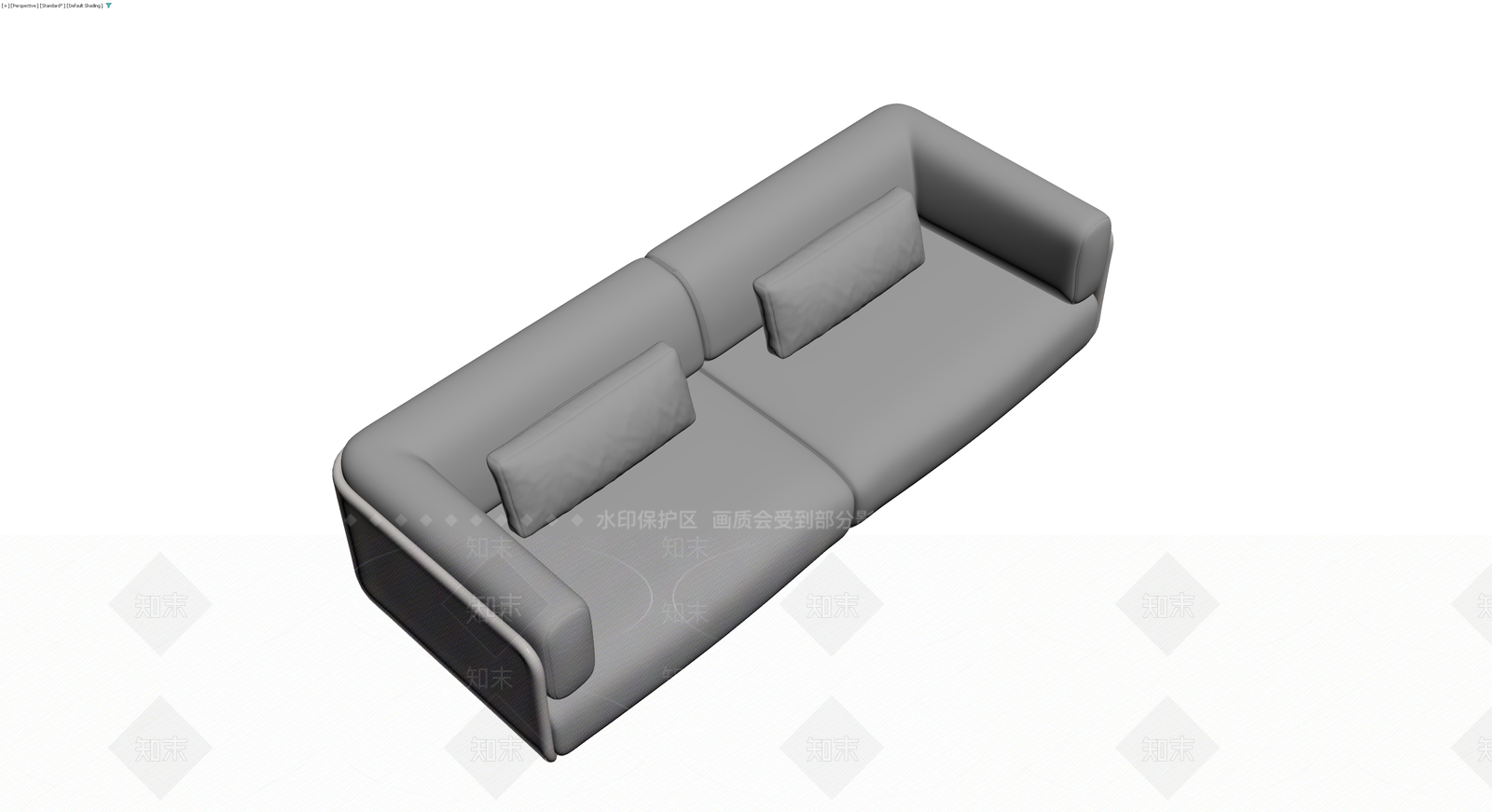 灰色双人沙发模型3D模型下载【ID:1229892219】