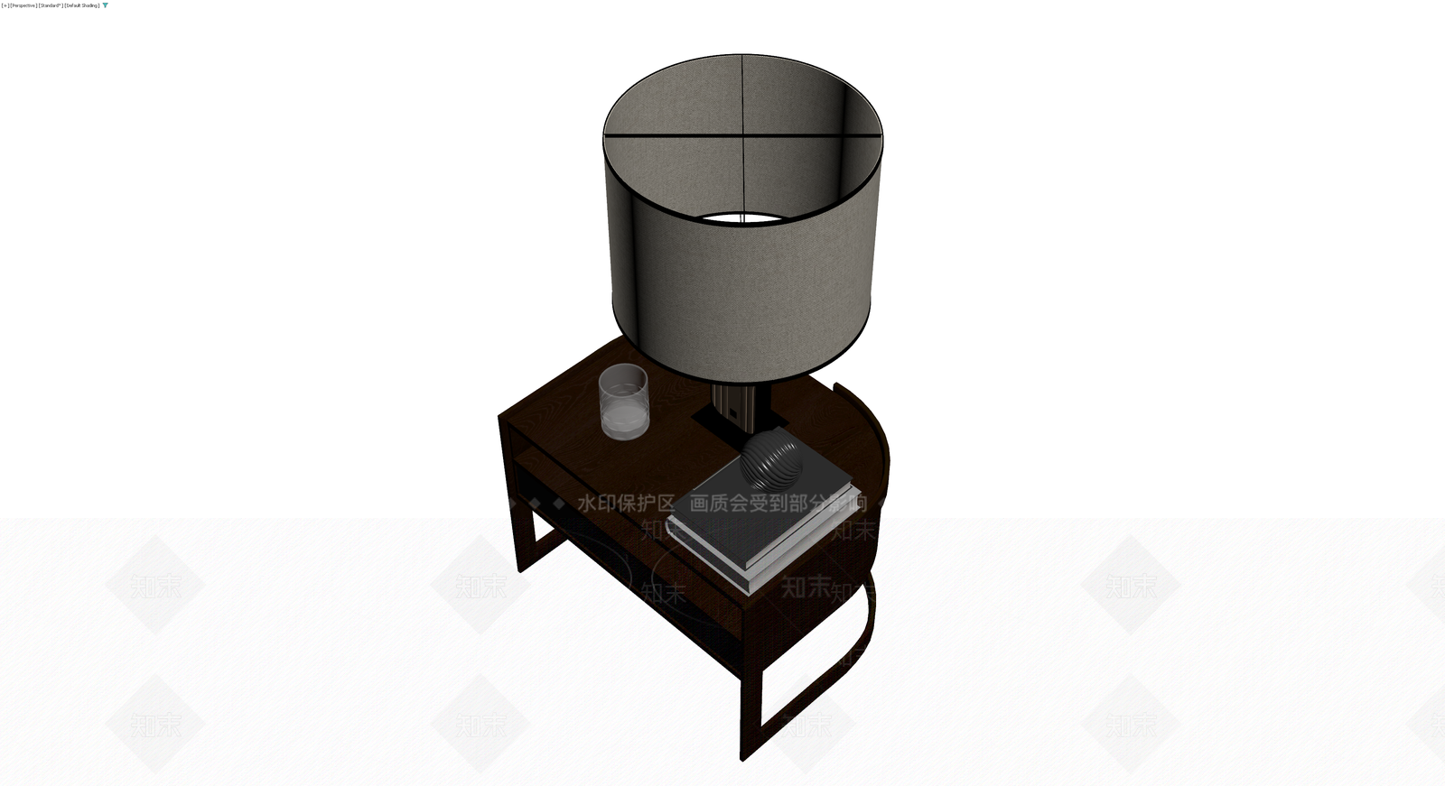 深色木质床头柜组合3D模型下载【ID:1229918666】
