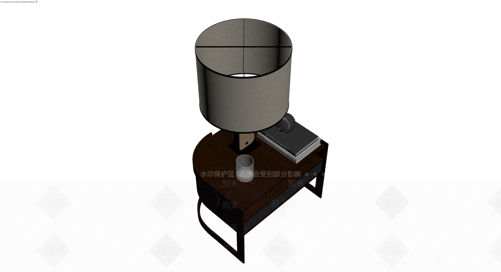 深色木质床头柜组合3D模型下载【ID:1229918666】