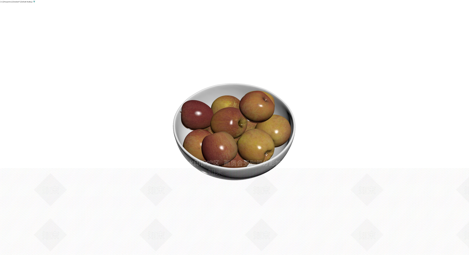 白瓷碗盛苹果组合3D模型下载【ID:1230140233】