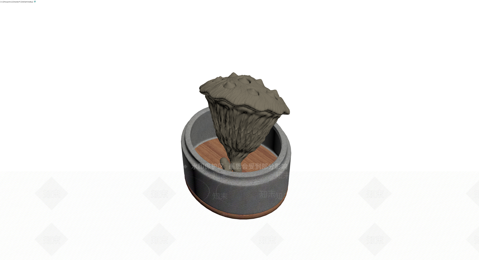 石质底座与莲蓬雕塑组合3D模型下载【ID:1230614599】