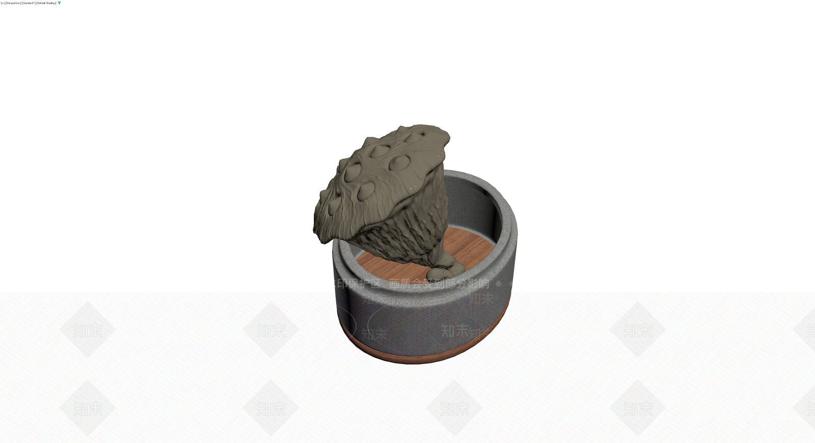 石质底座与莲蓬雕塑组合3D模型下载【ID:1230614599】