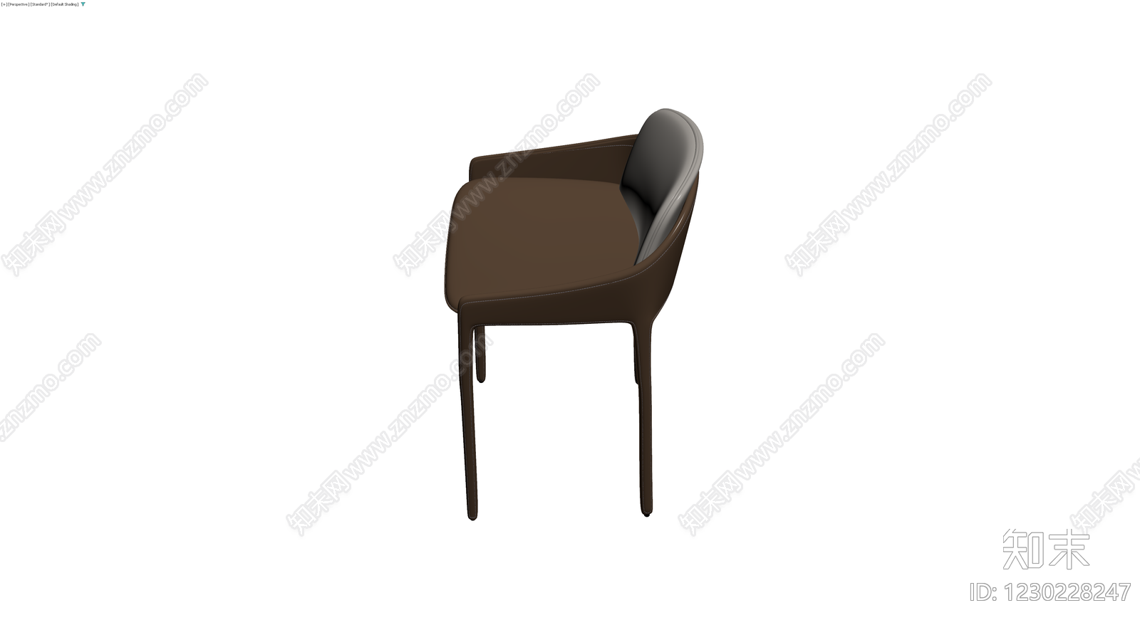 现代风格棕色软包餐椅3D模型下载【ID:1230228247】
