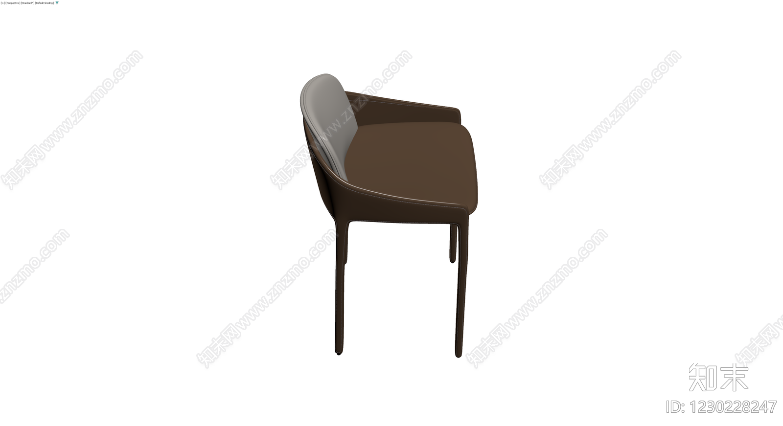 现代风格棕色软包餐椅3D模型下载【ID:1230228247】