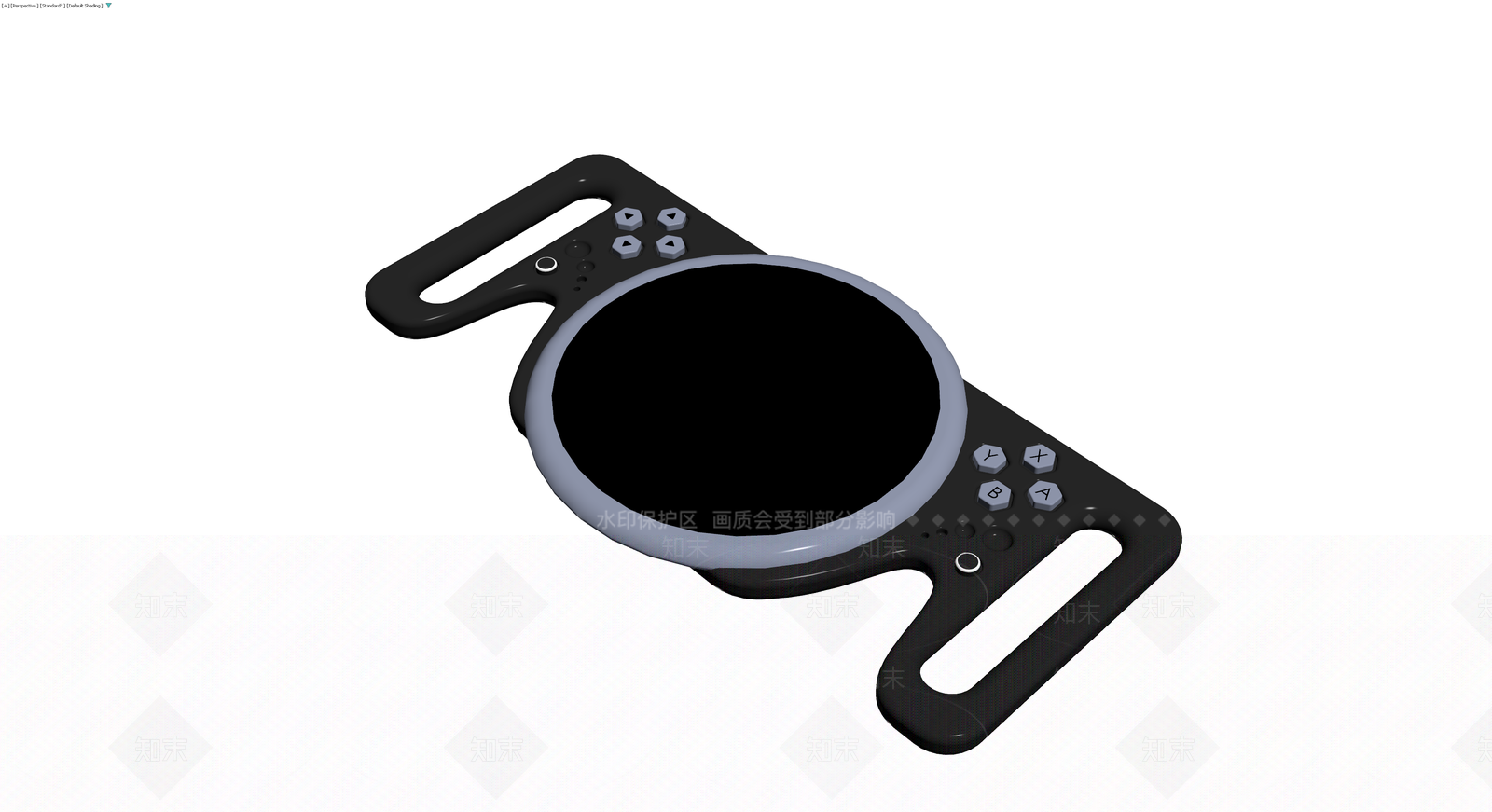 黑色圆形游戏手柄3D模型下载【ID:1230361798】
