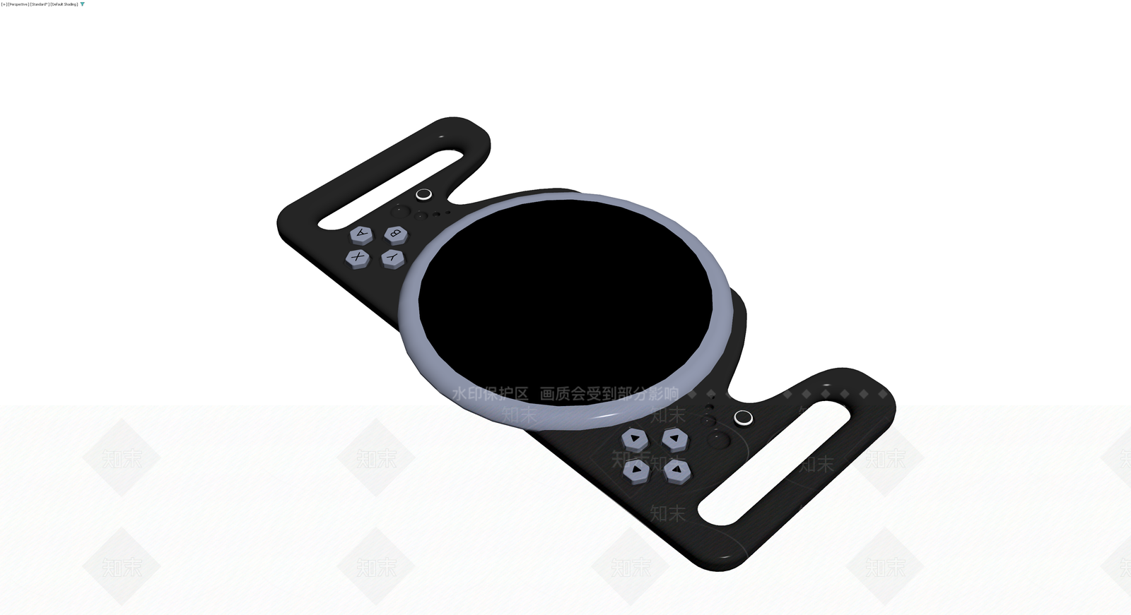 黑色圆形游戏手柄3D模型下载【ID:1230361798】
