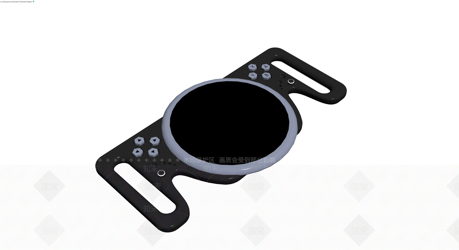 黑色圆形游戏手柄3D模型下载【ID:1230361798】
