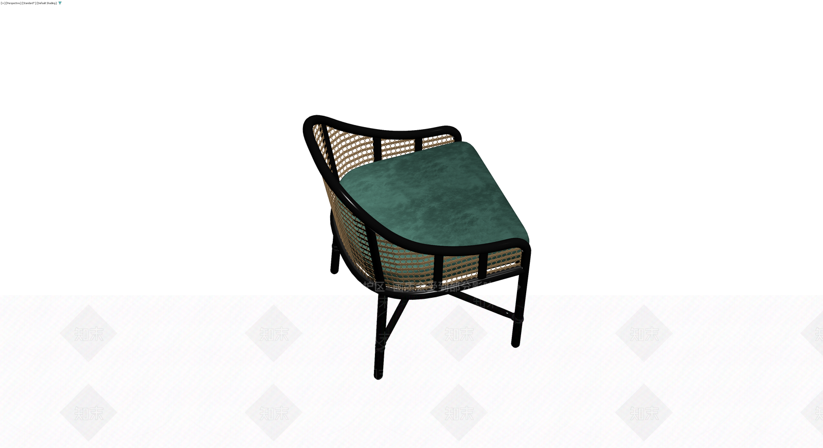 黑色藤编软包休闲椅3D模型下载【ID:1229628513】