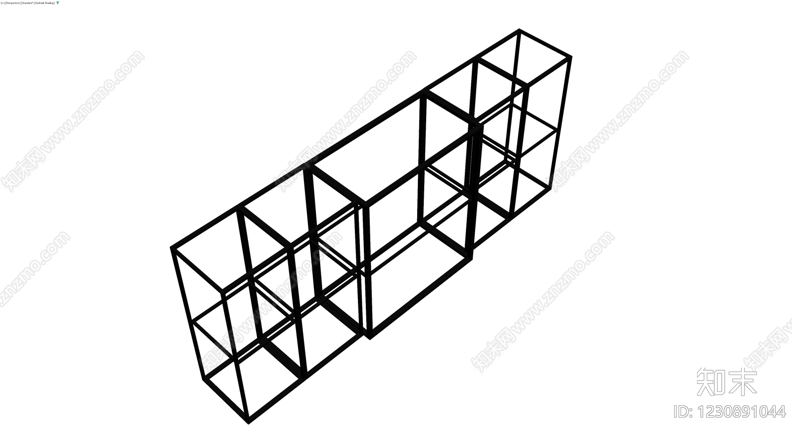 黑色方格置物架模型3D模型下载【ID:1230891044】