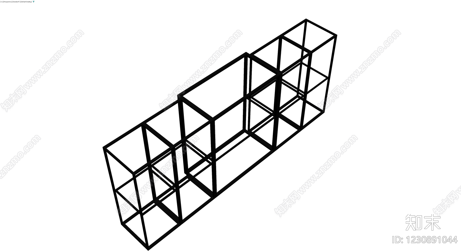 黑色方格置物架模型3D模型下载【ID:1230891044】
