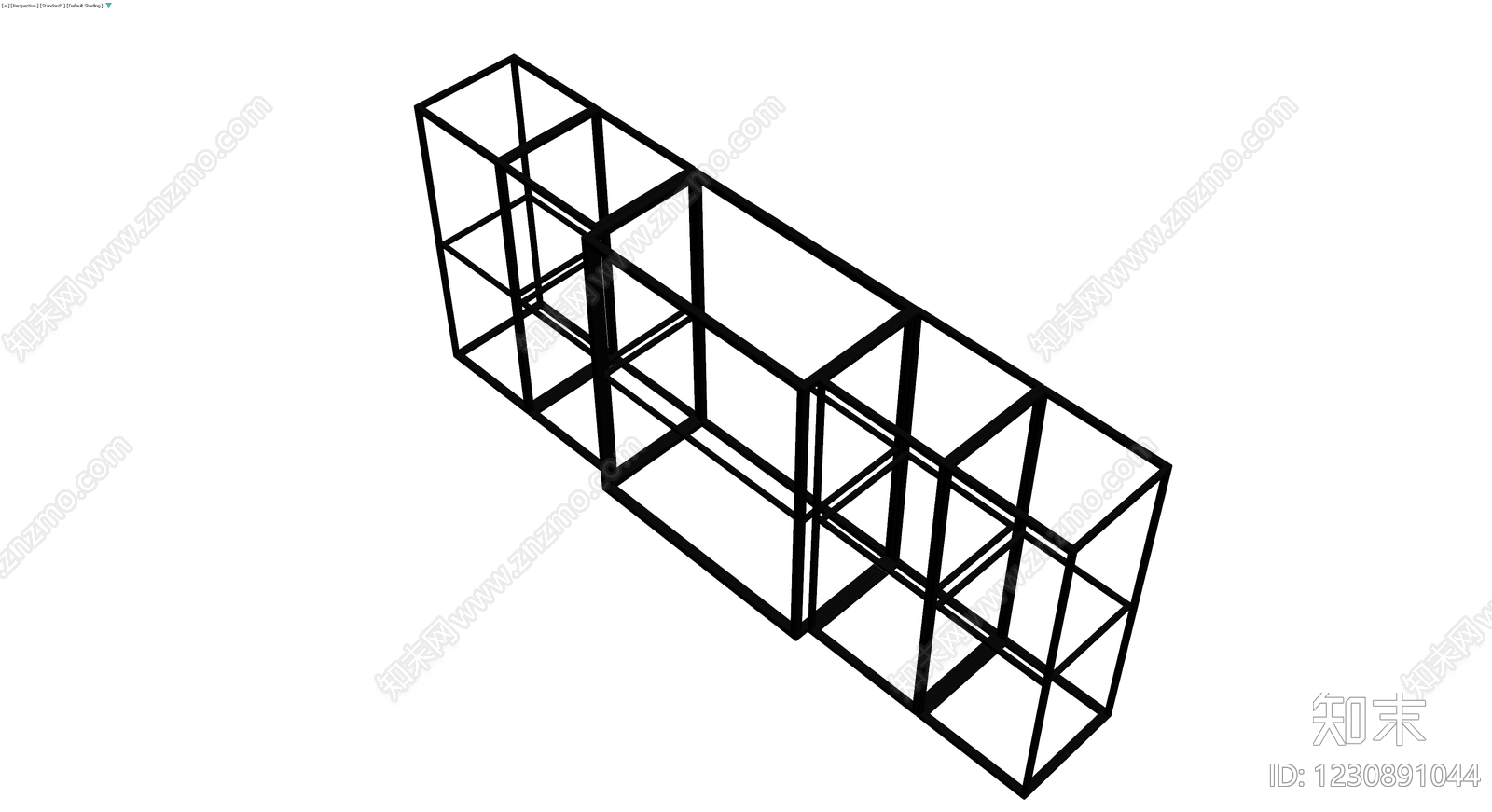 黑色方格置物架模型3D模型下载【ID:1230891044】
