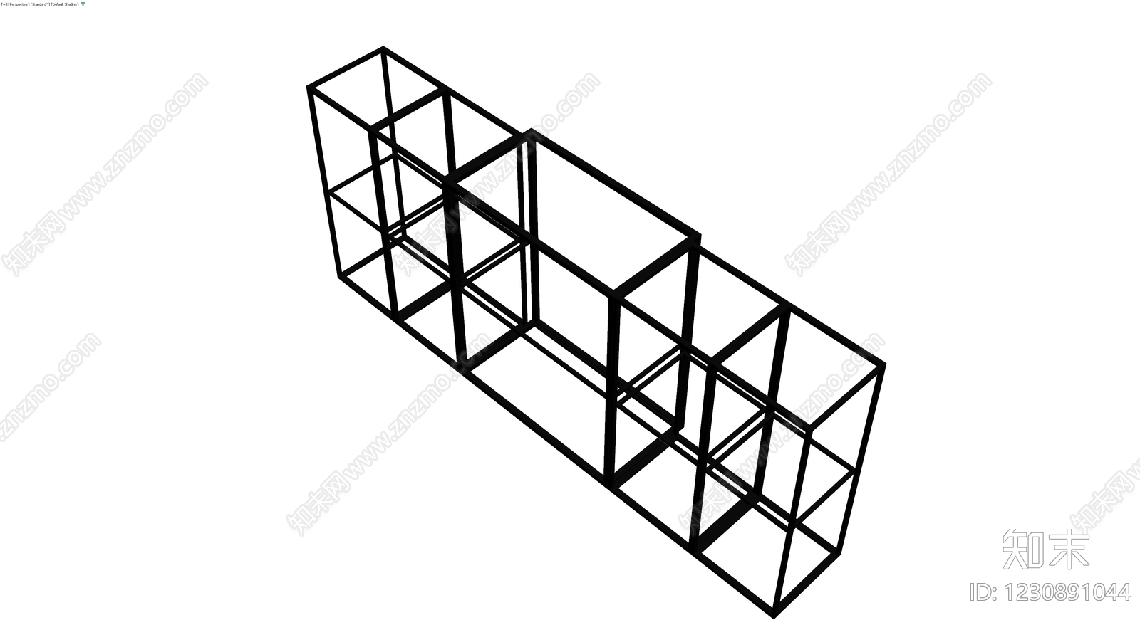 黑色方格置物架模型3D模型下载【ID:1230891044】
