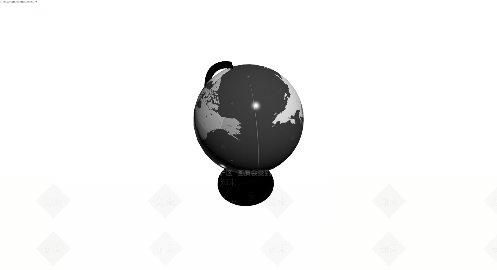 黑白风格地球仪3D模型下载【ID:1230569249】