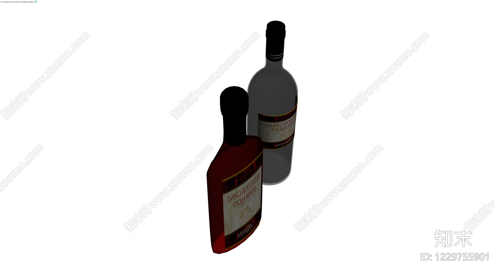 双瓶红酒组合模型3D模型下载【ID:1229755901】