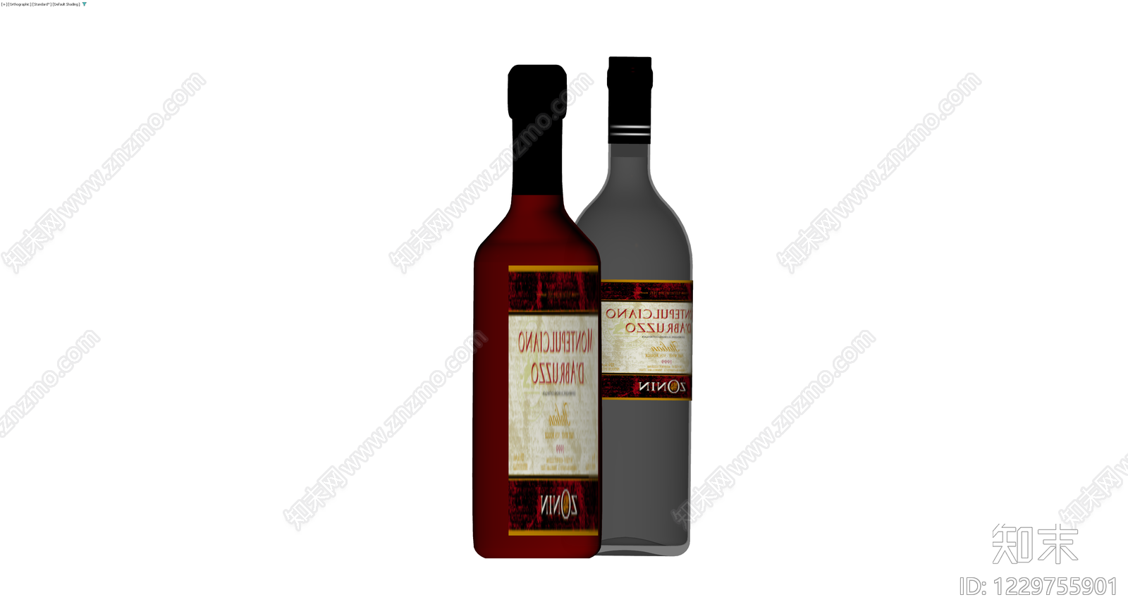 双瓶红酒组合模型3D模型下载【ID:1229755901】