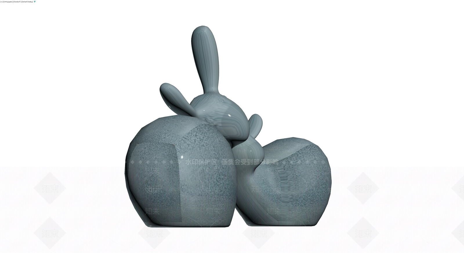 抽象双球雕塑3D模型下载【ID:1230419117】