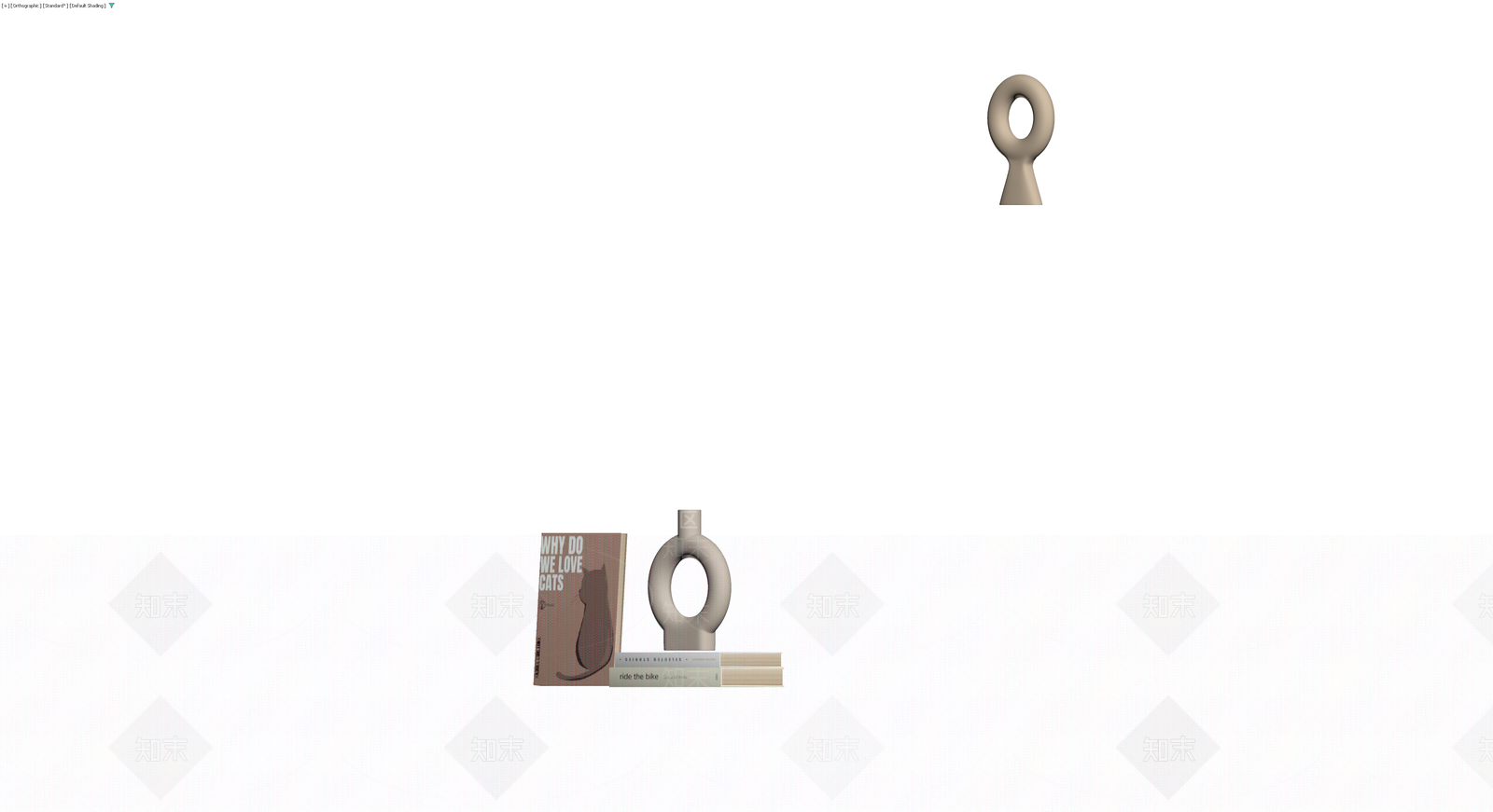 猫主题书籍与陶罐组合3D模型下载【ID:1230705322】