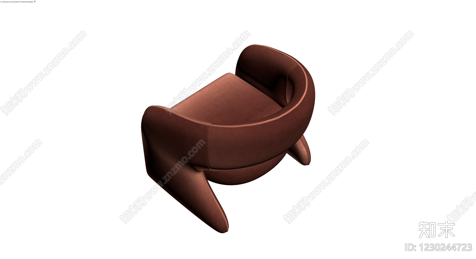 现代弧形单人沙发3D模型下载【ID:1230244723】