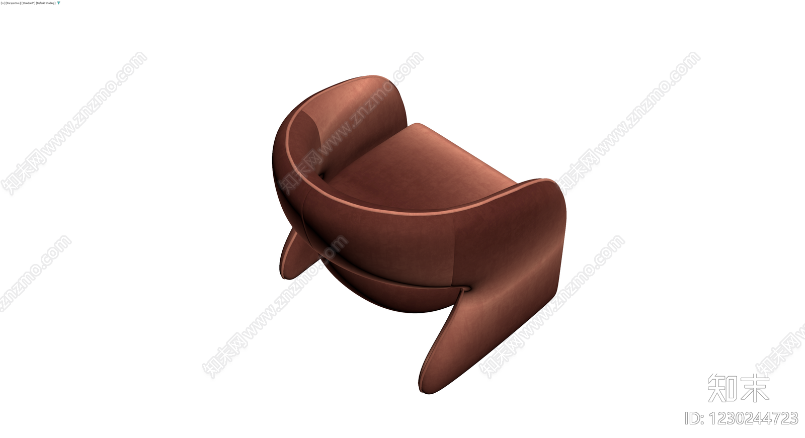 现代弧形单人沙发3D模型下载【ID:1230244723】