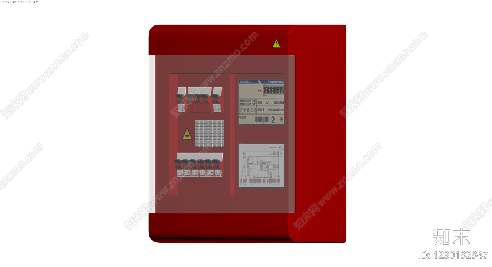 红色工业配电箱3D模型下载【ID:1230192947】
