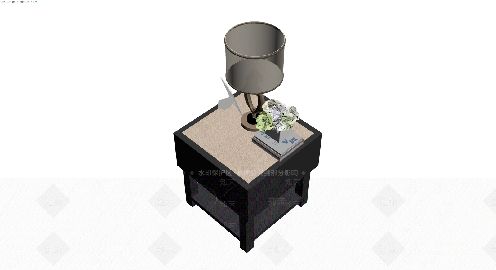 床头柜组合摆件3D模型下载【ID:1229918663】