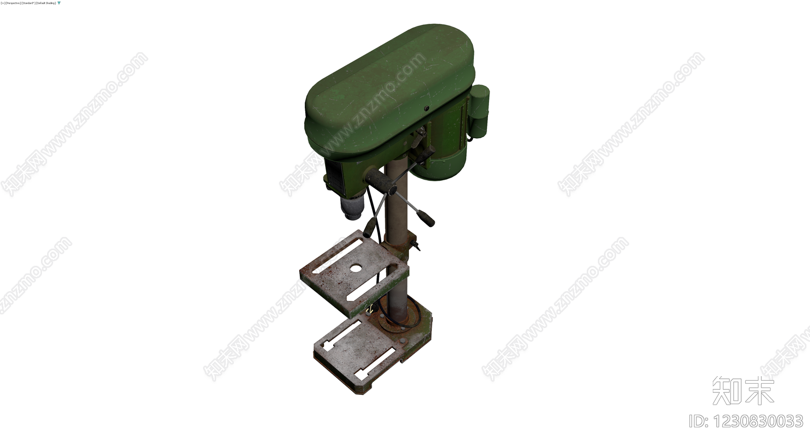 做旧绿色台式钻床3D模型下载【ID:1230830033】