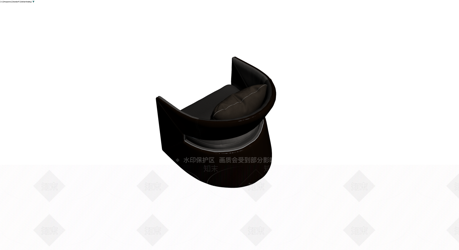现代深色弧形单人沙发3D模型下载【ID:1229939351】