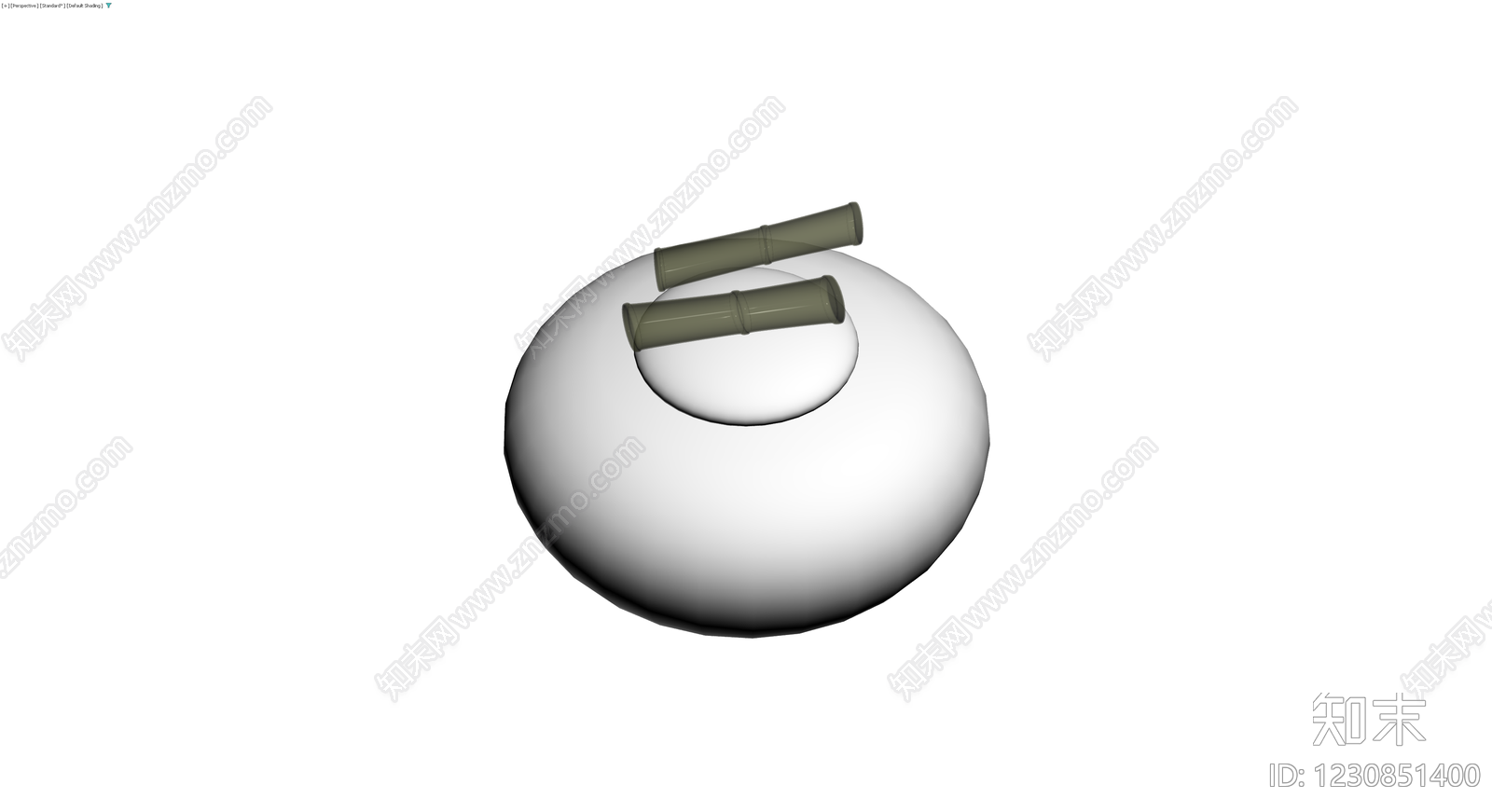 双管装饰陶瓷罐3D模型下载【ID:1230851400】