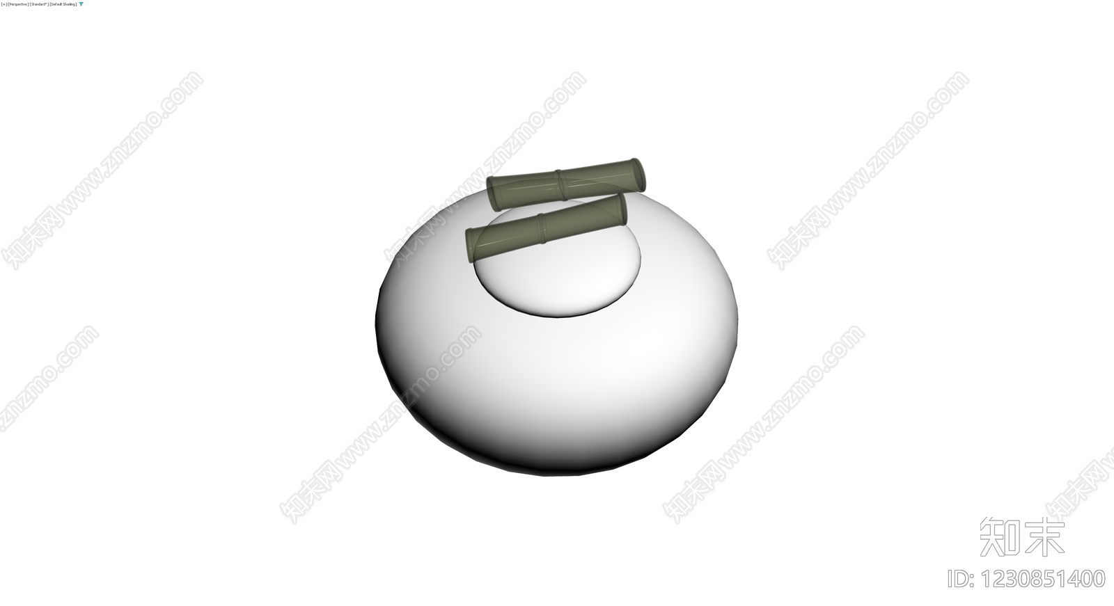 双管装饰陶瓷罐3D模型下载【ID:1230851400】