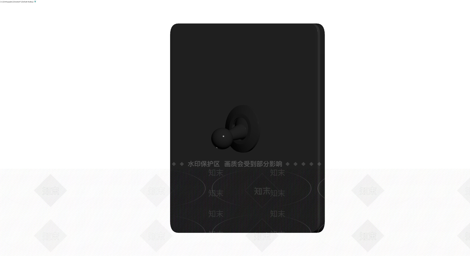 黑色方形电源开关面板3D模型下载【ID:1230397942】