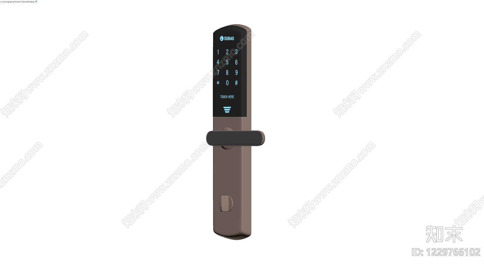 OUBAO品牌智能门锁3D模型下载【ID:1229766102】